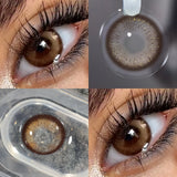 1 Pair of Natural Colored Contact Lenses Prescription 14.5mm Half Year Disposable Small Pupil Myopia Color Contacts