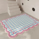 Pink Living Room Carpet Large Irregular Shape Rug Bow Cute Sweet Girl Home Decoration Rugs for Bedroom Soft Fluffy Floor Mat