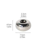Ceramics Candle Holder Circular Silvery Candlestick Home Desktop Modern Simplicity Decor DIY Office Supplies Aromatherapy Gifts