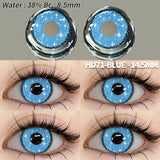 2Pcs Blue Halloween Colorful Contacts Lenses Anime Cosplay Eyes Lens Yellow Multicolored Lenses Yearly Beautiful Pupils