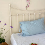 Pure Cotton Pillowcases  Knot Tied Set of Two  Color Versatile Ins Girl's Heart Cotton Fabric Rectangular Shape