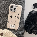 Winter ins points bowknot cloth phone case for iphone 15pro 14 13 15 16 pro max 14promax 16ProMax 13pro 2 colors cover shell