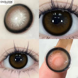 1 Pair Purple Beauty Colored contact lenses For Eyes Halloween Makeup Lens Pupils Fashion Big Eye Lenses Myopia Lenses