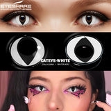 1 Pair yellow cosplay color contact lenses for eyes crazy Halloween cat Eye makeup Role playing Eye cosmetics red lens