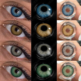 1 Pair Colored Contact Lenses Yearly Use Natural Look Brown Eye Lenses Gray Contact Blue Lenses Green Eye Lenses