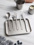 Square Stainless Steel Plate Retro Food Trays Dessert Steak Breakfast Trays Dinner Plates Kitchenware Hotel Supply