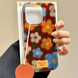 Perforated Vortex Retro Small Flower Phone Case For iPhone 15 Cases iPhone 11 12 13 14 16 Pro Max XS X XR 7 8 Plus SE 2022 Cover