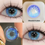 1pair Cosplay Color Contact Lenses Halloween Blue Circle Lens 14.5mm