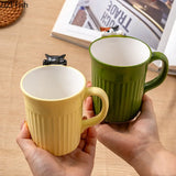 Cartoon Cute Cat Ceramic Mug Creative Office Water Cup Home Breakfast Milk Cup Couple Afternoon Tea Coffee Cup Friend Gift