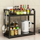 2-Tier Metal Countertop Shelf Space Saving Kitchen Seasoning Condiments Organizer Rack Rustproof Coffee Mugs Cup Storage Rack