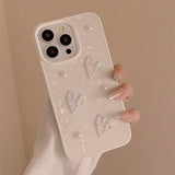 Phone case for 13 iphone 15 pro max 15pro 13pro 11 15promax 14 12promax 12 3D pearl love light shell elegant anti-fall conque