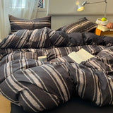 3/4PCS Dark Goth Bedding Set Black Cat Pine Tree Puff Gauze Duvet Cover Set for Goth Girl Bedroom Decoration King Queen Size