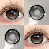 1 Pair(2pcs) Purple/Green/Brown/Black/Grey Comfortable Color Contact Lenses Without Irritation For Girls With Degree