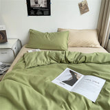 Hot Bedding Set Bedroom Decor Washed Cotton Double Duvet Cover Set Duvet Cover Flat Sheet Quilt Cover Pillowcase Home Textiles