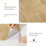 PVC Waterproof Self Adhesive Wallpaper Wall in Rolls Furniture Vinyl Decor Film Wood Grain Stickers For Kitchen Wall Home Decor