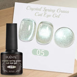 7.5ML Green Crystal Cat Magnetic Gel Nail Polish Shiny Green Glitter Cat Eye Gel For Manicure Soak Off UV Nail Art Varnish