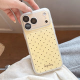 Luxury Polka Dot Candy Color Case for iPhone 17 16 15 Pro Max 14 Wave Point Camera Film Protector Soft TPU Shockproof Cover