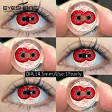 Halloween Red Contact Lenses 2PCS Crazy Style Coplay Color Contact Lenses for Eyes Anime Accessories Red Beauty Lenses