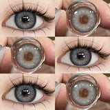 Color Contact Lenses for Eyes Gray Lense Brown Contact Blue Eyes Lenses Colorful Makeup Contact Lens Yearly 2pcs/pair