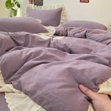 Princess Style Bedding Sets INS Ruffle Lace Bow Quilt Cover Home Romantic Bedclothes Decor Woman Girls Bedroom Duvet Cover 4pcs