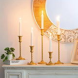 Ikeehome  Gold Candlestick Holders Set Of 5, Wedding Birthday Candlelight Dinner Table Centerpiece, Halloween And Christmas Decorations