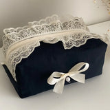 Bow Cosmetic Bag Ins Style Large Capacity Toiletry Bag Portable Cosmetics and Skin Care Product Storage Bag