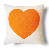 Orange Pillowcase Love Embroidered Pillow Round Spot Pillow 45x45 for Home Sofa Embroidered Cushions Covers Warm Color