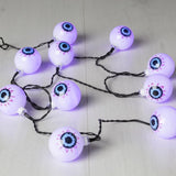 1PC 20/30 LED Halloween Purple Eyeball String Light With 8 Lighting Modes Waterproof Solar Powered Halloween Lights For Home