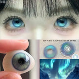 1Pair Lenses With Myopia Colored Contact Lenses For Big Eyes Green Blue Cosplay Pupil Degree Halloween Make Up
