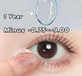 1 Pair Contact Lenses with Diopters Lenses Correction With Degree Transparent Lenses With Prescription Yearly Lenses