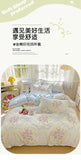 100% Cotton Skin-friendly Four Piece Set Soft Duvet Cover Set Single Couple Flower Printed Comforter Bedding Set for Adults Kids