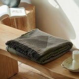 Vintage Artistic Style Pure Cotton Yarn Dyed Jacquard Tassel Throw Blanket Skin Friendly Car Office Single Nap Sofa Thin Blanket