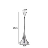 Silver Candlestick,Wedding Party Christmas Festival Dining Table Decor,Home Metal Candle Holder Photo Prop