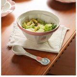Household High Value Round Underglaze Colored Tableware with Ins Style Cute Dining Bowl