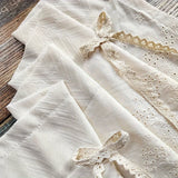 French Romantic Cream Geometric Semi Sheer Cafe with Curtain Beige Crochet For Bows Kitchen Cabinet Doors Bohemian Home Decor
