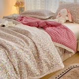 Double-Layer Yarn Bean Quilt French Style Spring and Autumn Warmth Quilt Adult Double Four Seasons Comforter Quilt Lace Ruffles