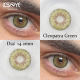 1 Pair  hot sale Colored Pupils for Eyes Green iris lens with Myopia 0~-8.00 degree Cleopatra series lenses Brown gray le