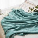 Ikeehome  Quality Soft Wool Knitted Jacquard Blanket Plaid Quilt Wavy Herringbone Fringe Cover for Sofa Bed Blankets Thread Bedspread