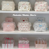Original Korean Imported Quilted Soft and Cute Quilted Zipper Makeup Bag Storage