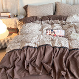 Korean Bedding Set Luxury Quilt Cover Pillowcase Flat Bed Sheet Skirt Fitted Sheet Girl Princess Ruffle Home Textile Christmas