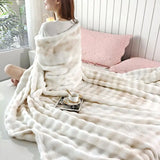 Khaki Tie Dye Print Throw Blanket Super Soft Warm Shawl for Living Room Bedroom Hotel Fluffy Comfortable Multifunctional Blanket