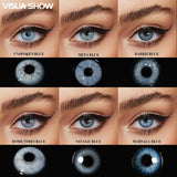 Blue Color Contact Lenses 14.2mm Small Pupil Yearly Disposable Eye Enlargement Lenses for Party Eyes Makeup