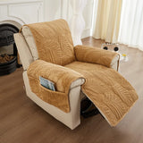Soft Plush Recliner Sofa Covers for Living Room Leaves Printed Pet Kids Sofa Mat Non-Slip Couch Armchair Slipcovers Protector