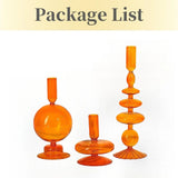 Modern Bubble Shaped Glass Candlestick Holder Set Taper Candle Stand Elegant Desktop Decoration for Party Living Room Banquet