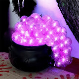 Luminous Halloween Bubbling Cauldron Decoration Purple Light Remote Control Bubbling Witch Bowl Plastic DIY