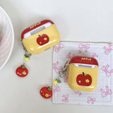 lovely red apple silicone earphone case for airpods 1 2 3 4 pro 2 soft cover cute star key chain shockproof bumper