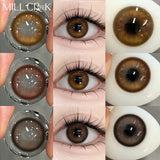 1Pair Colorful Contact Lenses for Eyes Myopia Soft Lens Brown Eyes Nature Color Lenses Grey Beauty Pupil