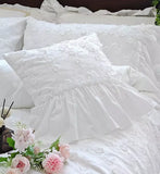 Off White Ruffle Lace Sofa Cushion Cover, Pillowcase, Decorative, Luxury, Home Decor