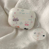 Suitable For AirPods Pro Earphone Protective Case Ins Graffiti Star Cat Apple Earphone Case AirPods S1/2 with Pendant