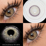 1 Pair Green Colored Contact Lenses Natural Pupils Eyes Soft lenses Soft Contacts 14.00-14.50mm Yearly Disposable